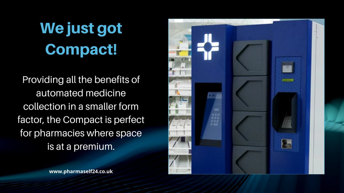Pharmaself24UK's tweet photo. We just got Compact!

It is the ideal choice for those dispensing up to 6,000 items per month who are looking to bring greater convenience for patients and enhance efficiency.

#pharmaself24 #pharmacycollection #pharmacy

Get in touch: https://t.co/gWZQ0bhsZ5 https://t.co/0KW8syXWwe