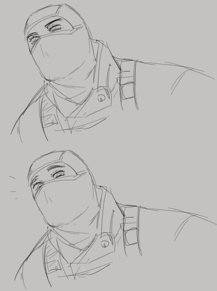 bunch of drawpile doodles of this oc au... no i dont know how to draw logical gear and yes i am always thinking abt pecs... azor belongs 2 @axiir0 