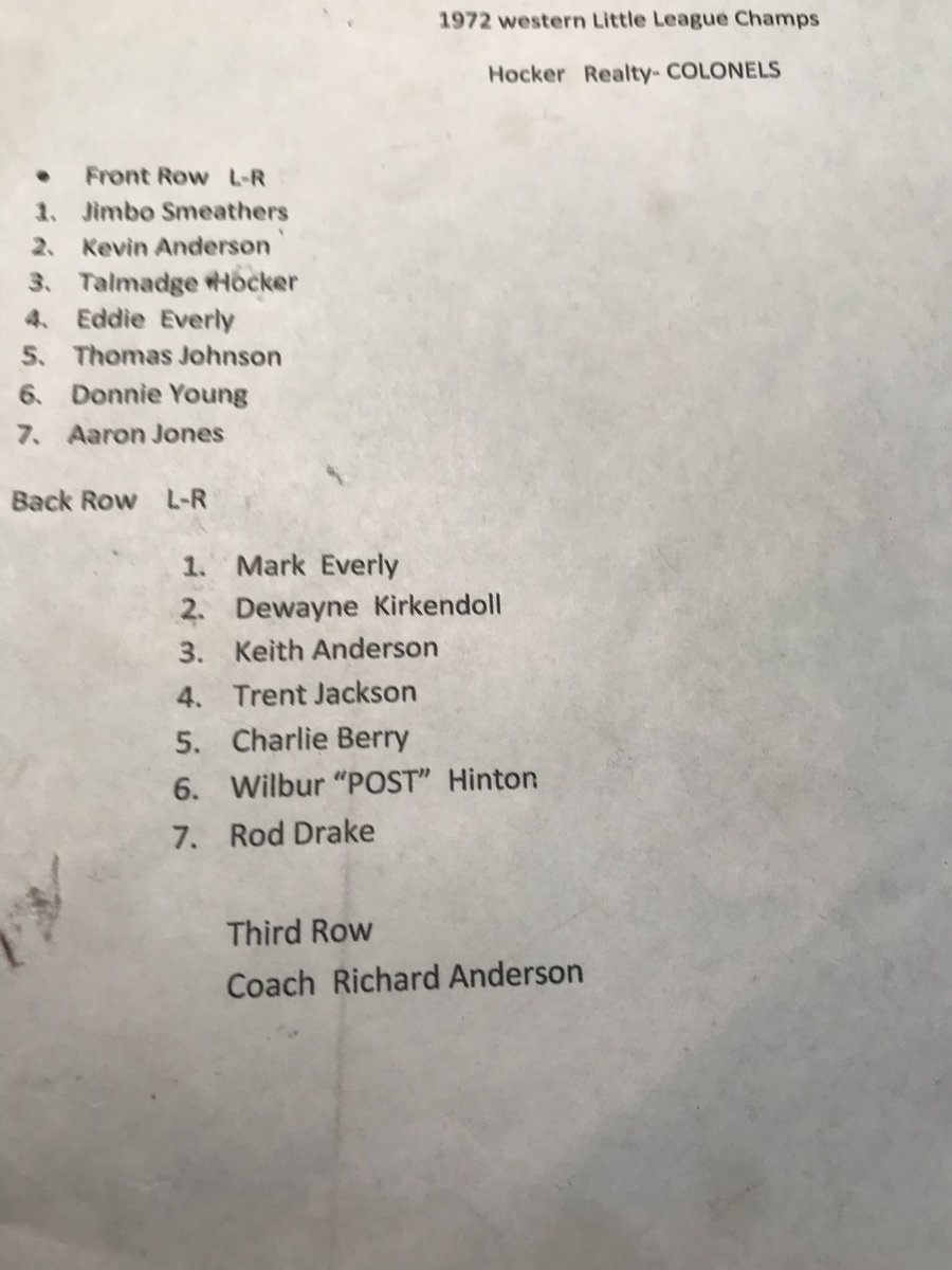 May 1972 ,my first year of Little Baseball   , 20- 0. League champs. Hockey Realty Colonels.