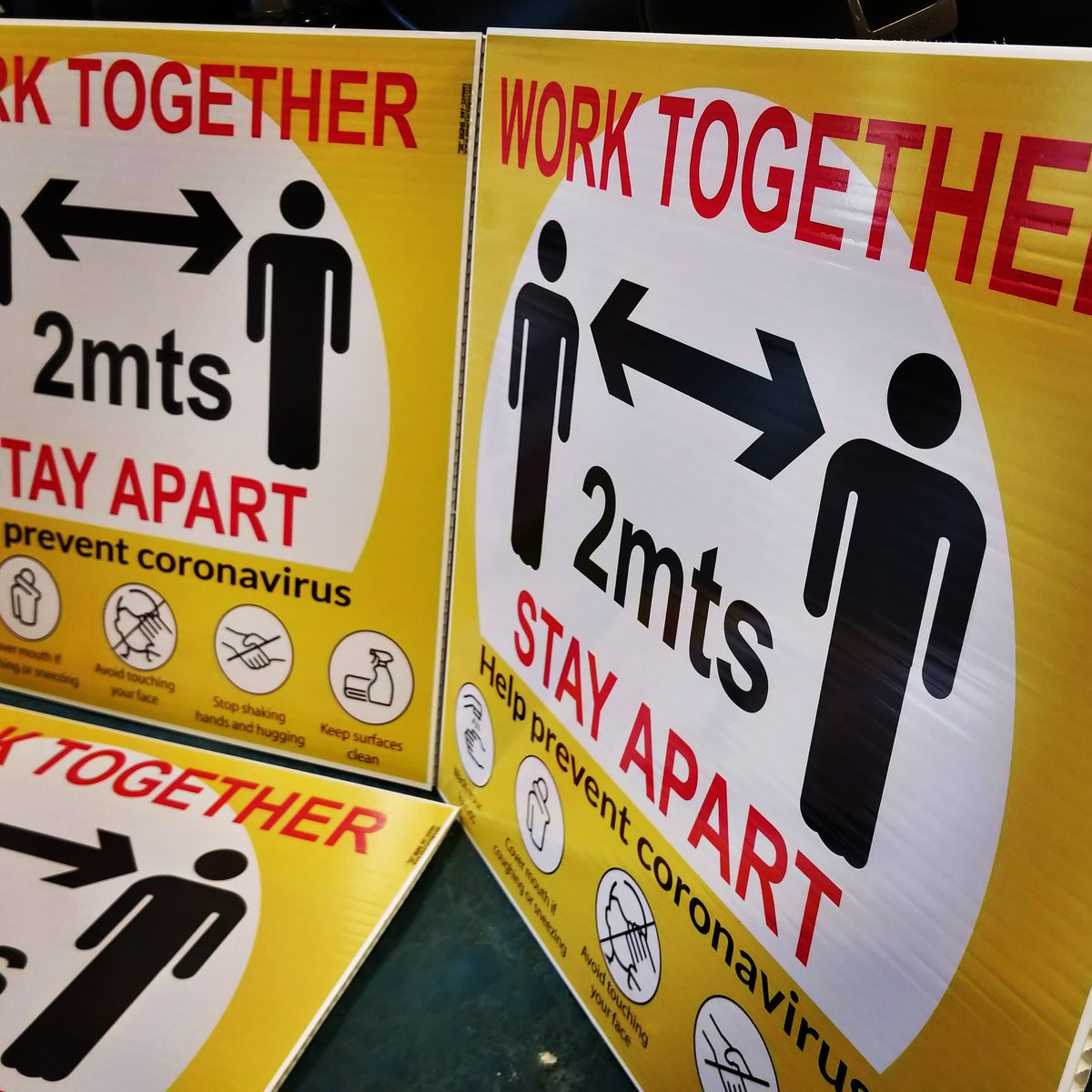 Smart Art Signs On Twitter Physical Distancing Signs Leaving Our Workshop For A Building Site That Will Re Open Soon If You Need Social Distancing Signage Give Us A Call Signs Mayo Castlebar