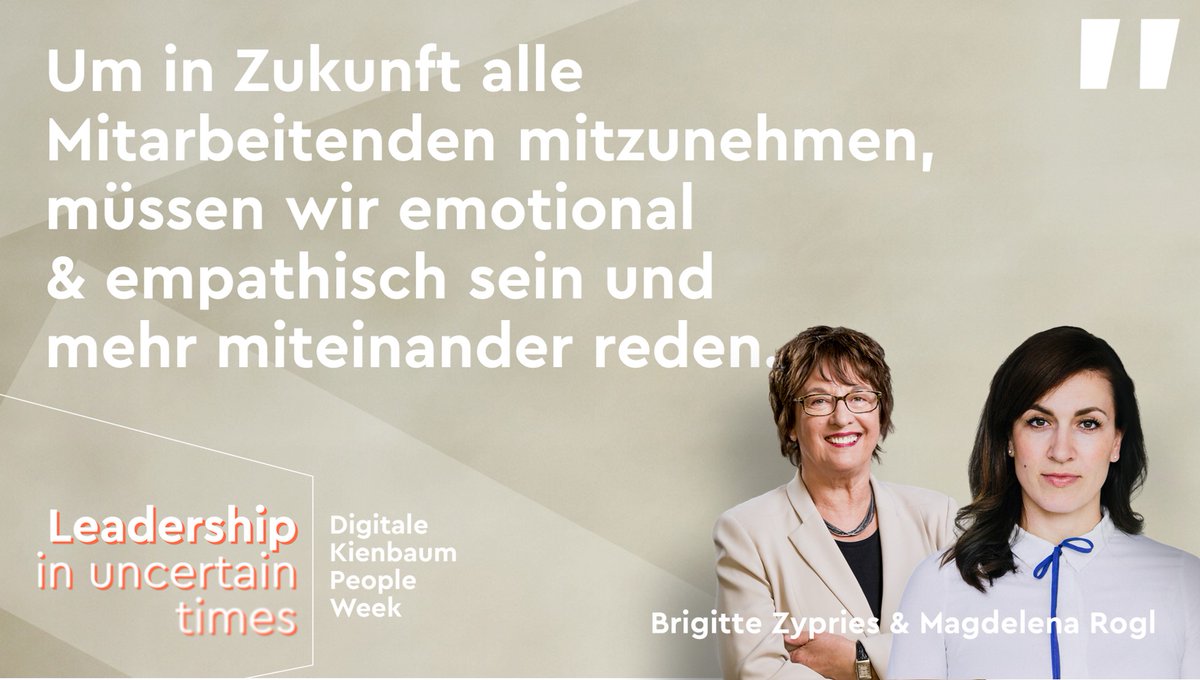 KienbaumConsult's tweet photo. #pplweek @OhKatharine bittet zum Abschlusss um Vervollständigung: "Um in Zukunft alle Mitarbeitenden mitzunehmen müsssen wir ..." @brigittezypries sagt es gehe vor allem um die Bereitschaft zum wirklichen Dialog. @LenaRogl fordert Emotionalität und Empathie.
#Kienbaum https://t.co/Oe5kGqr8Kt