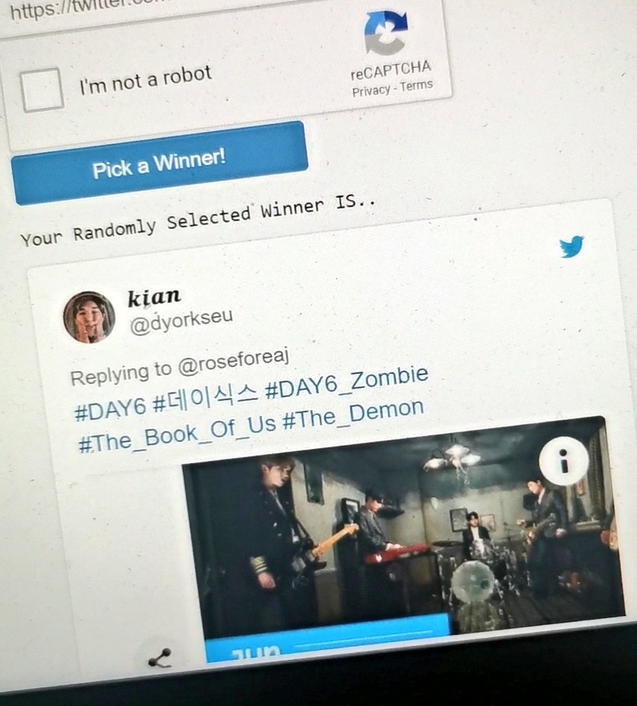 Congrats to  @dyorkseu for winning this giveaway! Thank you for joining, everyone!! This was actually just for fun HAHAHAH I didn't expect many people to join but thank you!!! Let's work harder for DAY6  #DAY6    #데이식스    #The_Book_of_Us    #The_Demon    #Zombie  #DAY6_Zombie    https://twitter.com/roseforeaj/status/1260088262539874304