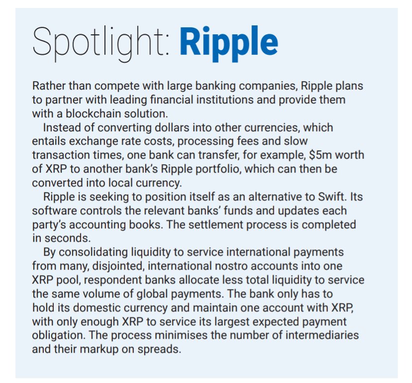 Arturo_P_A's tweet photo. The @OMFIF, an independent think tank for Central Banking, released a consultation paper called "The Role of Blockchain in Banking - Future prospects for cross-border payments".

The paper describes how respondent banks can use XRP to reduce account pre-funding costs. https://t.co/6YkhlNSr7B