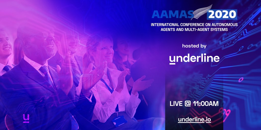 underlineio's tweet photo. LIVE on @underlineio at 11:00AM (ET) the @Aamas2020C Award Paper presentation. https://t.co/t93OAHf5jj 

#underlinescience #openscience #openaccess #AI #science #AAMAS https://t.co/VhhtRg9NBB