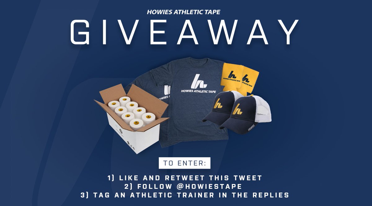 You know the drill by now. Free tape. Free gear. Free swag. For one lucky athletic trainer! Enter by liking and retweeting this tweet, following <a href="/howiestape/">Howies Athletic Tape</a>, and by tagging an athletic trainer in the replies below! Good luck!