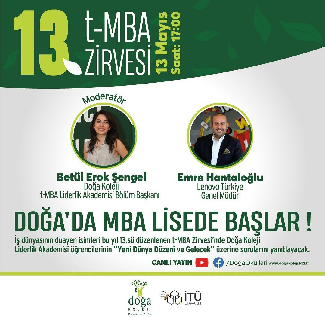 13. t-MBA Zirvemize bugün saat 17:00 da Emre Hantaloglu ile kaldığımız yerden devam ediyoruz 👏🏼  <a href="/BetulErok/">Betül EROK</a> <a href="/LenovoTurkiye/">Lenovo Türkiye</a>