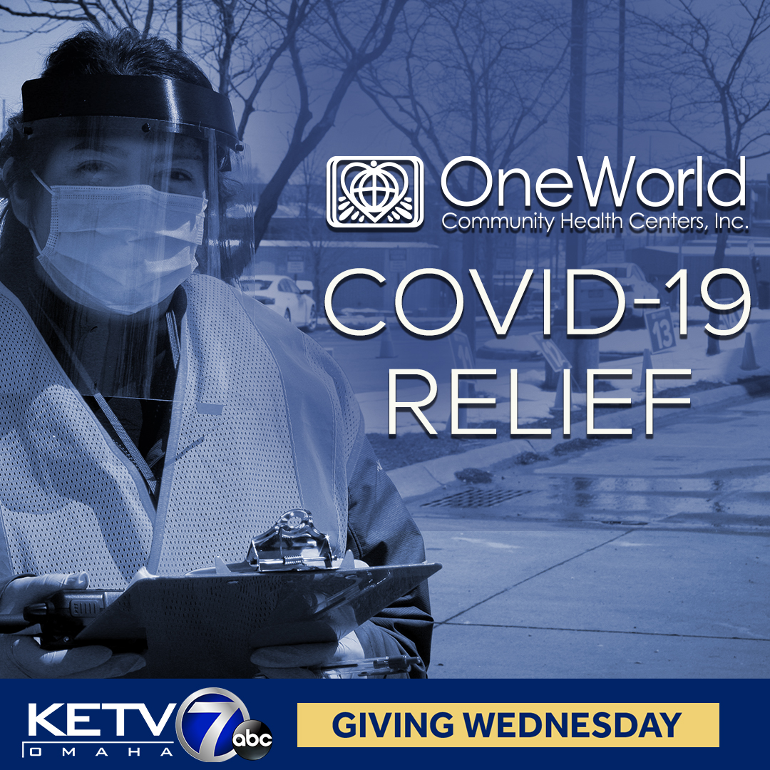 OneWorldCHC's tweet photo. In partnership with our friends at KETV we are honored to be featured this week for Project Community - Giving Wednesday.

Please consider giving to our COVID-19 Relief Fund. 
Give on Facebook:
https://t.co/VKF6eigr6V 
Or Visit: 
https://t.co/LMET846KYd https://t.co/fuycL6Eolr