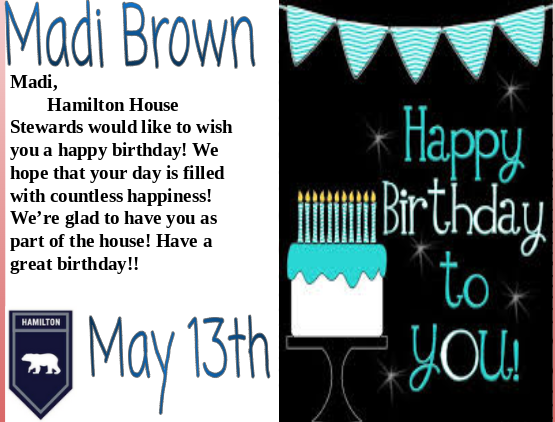 TNHSBears's tweet photo. Happy Birthday to Madi Brown!! #HappyBirthday #GoBears https://t.co/3P6HSPkVd5