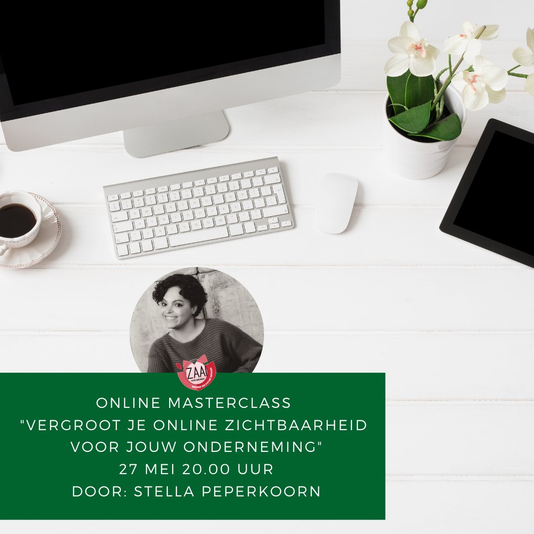 Op 27 mei om 20.00 uur vindt de eerste Open Online Masterclass van Zaai Haarlemmermeer 2020 plaats. Deze Masterclass staat in het teken van het vergroten van je online zichtbaarheid voor jouw onderneming. Aanmelden kan via deze link: my.demio.com/ref/OAb4eEKUj7…

#onlinezichtbaarheid