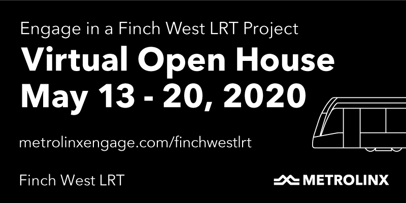 FinchWestLRT's tweet photo. Join our #FinchWestLRT project Virtual Open House this week! From May 13-20 go to https://t.co/KVDzPpoWxS to get the updates on the new LRT project and have your questions answered! #joinusvirtually #stayathome https://t.co/o6DeqwL3Hm