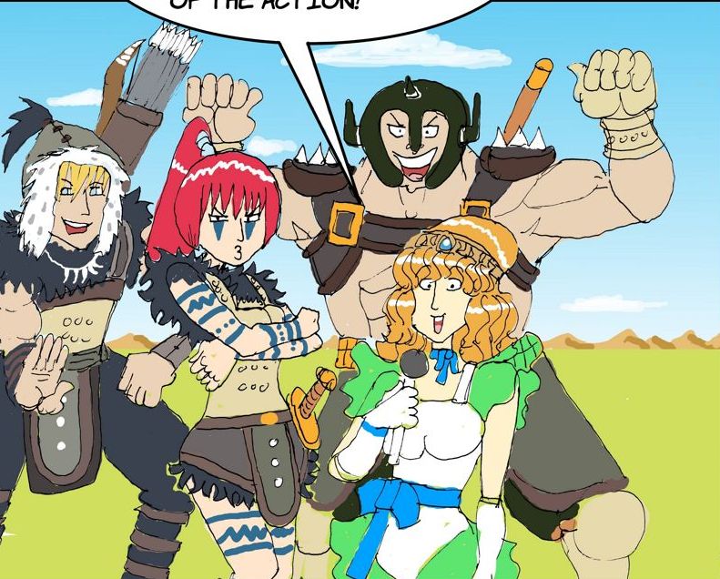 a news reporter interviews barbarians webtoons.com/en/challenge/m…