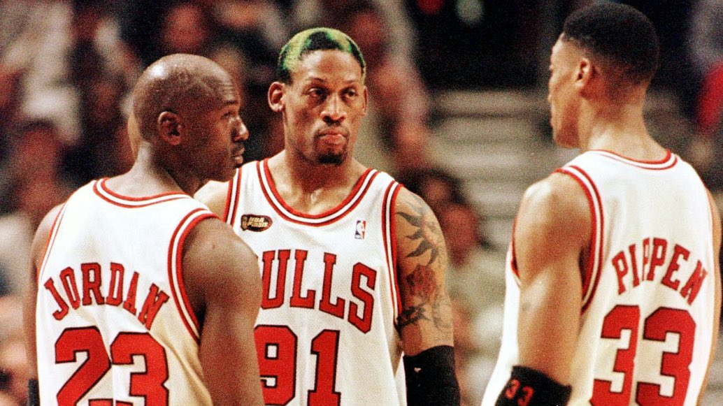 SportsArchive_'s tweet photo. Today is legend Dennis Rodman’s birthday. He turns 59 today 🎂 https://t.co/PoTOaYUmrb