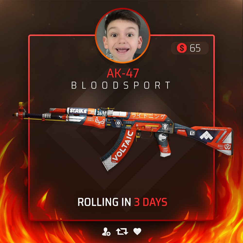 🎁 $65 AK-47 | BLOODSPORT GIVEAWAY

Enter now:
- Retweet
- Follow me &amp; <a href="/PrimatBets/">PrimatBets</a> 
- Tag a friend

⏰ 3 DAYS - GOOD LUCK!