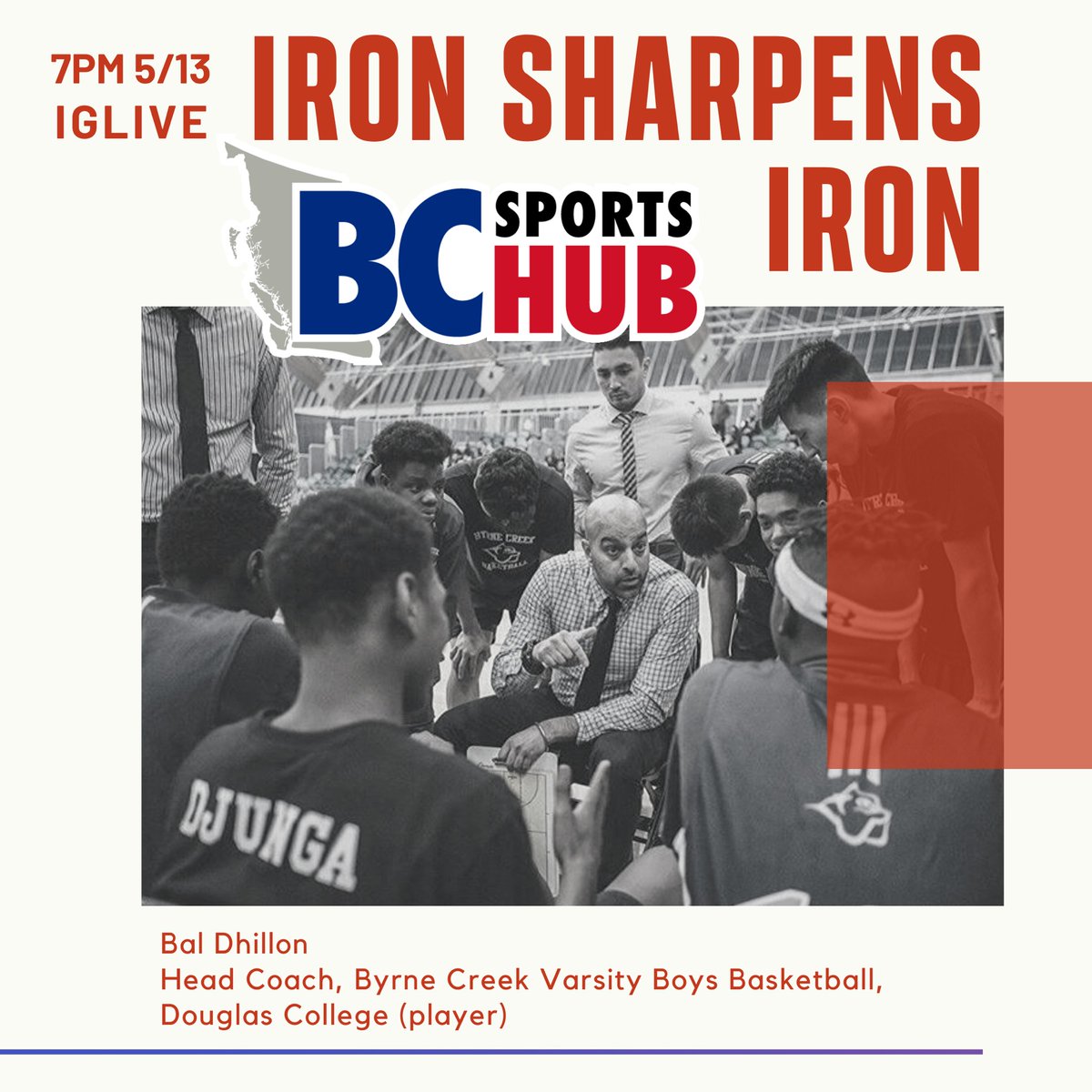 CoachBThiel's tweet photo. Tonight at 7pm
@theBCSportsHub
 presents IRON SHARPENS IRON with 
@BalDhillon2 @Byrnecreekbball 
 on Dynamite Basketball IGLive. We talk 
about his journey, come learn with us. 
@BCHoopScoop
 
@BasketballBC
 
@htsumura https://t.co/UEPpK7sG1Y