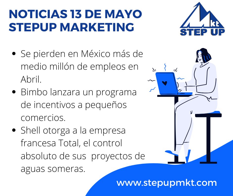 MktStepup's tweet photo. Noticias del 13 de Mayo

#StepUpMkt

Agenda tu primera asesoría, ponte en contacto con nosotros. https://t.co/iPqpzWByot