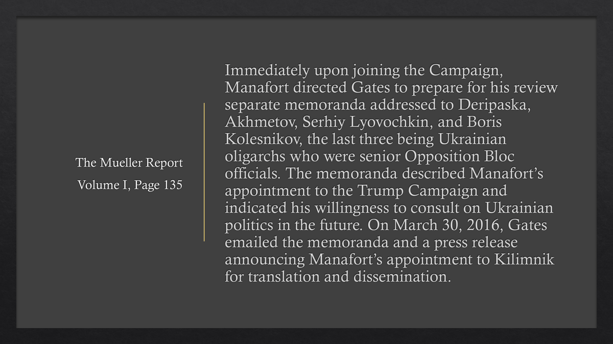 As soon as Paul Manafort joined the campaign, his first item of business was to notify pro-Russia Ukrainian oligarchs of his new position.