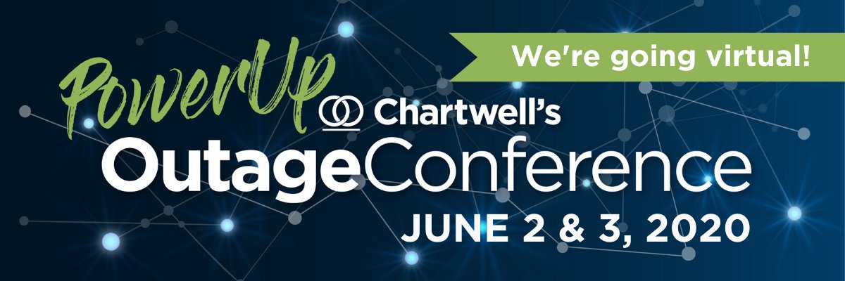 Chartwellinc's tweet photo. Have you heard? PowerUp: Chartwell's Outage Conference is going VIRTUAL! We will be sharing agenda highlights here so be sure to check back often! And don't forget to block your calendars for June 2 & 3 from 11 AM ET - 4:30 PM ET. REGISTER HERE > https://t.co/4wSmOgBHdA https://t.co/NpXVu7v7ap