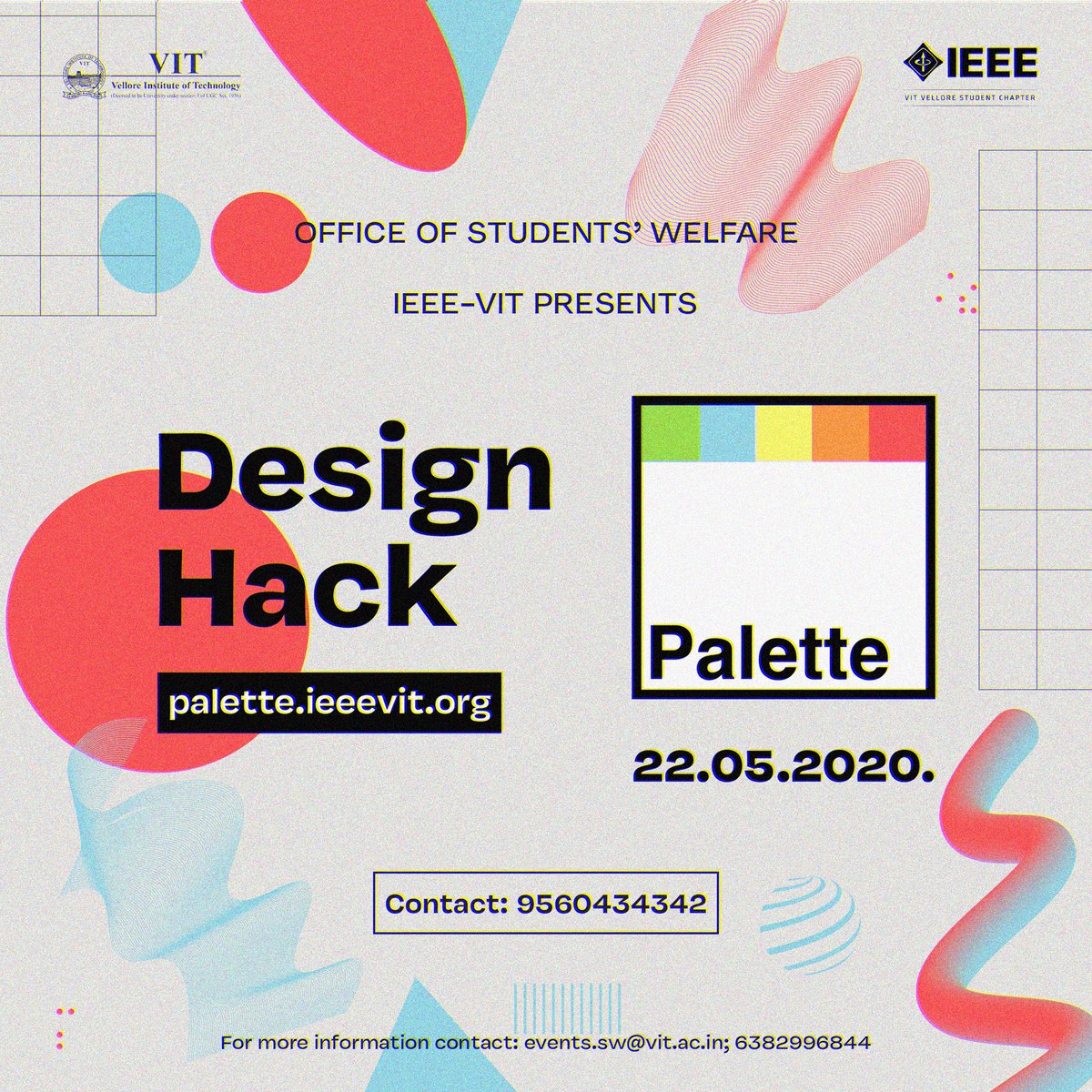 ieeevitvellore's tweet photo. Tired of perfecting your Instagram aesthetics? Its time you put your creativity a notch higher and blow us away at Palette 2020, a design hack like never before. Get your brain juices working and start your design journey. #CreativityNeverEnds https://t.co/BgqMqVyVqQ