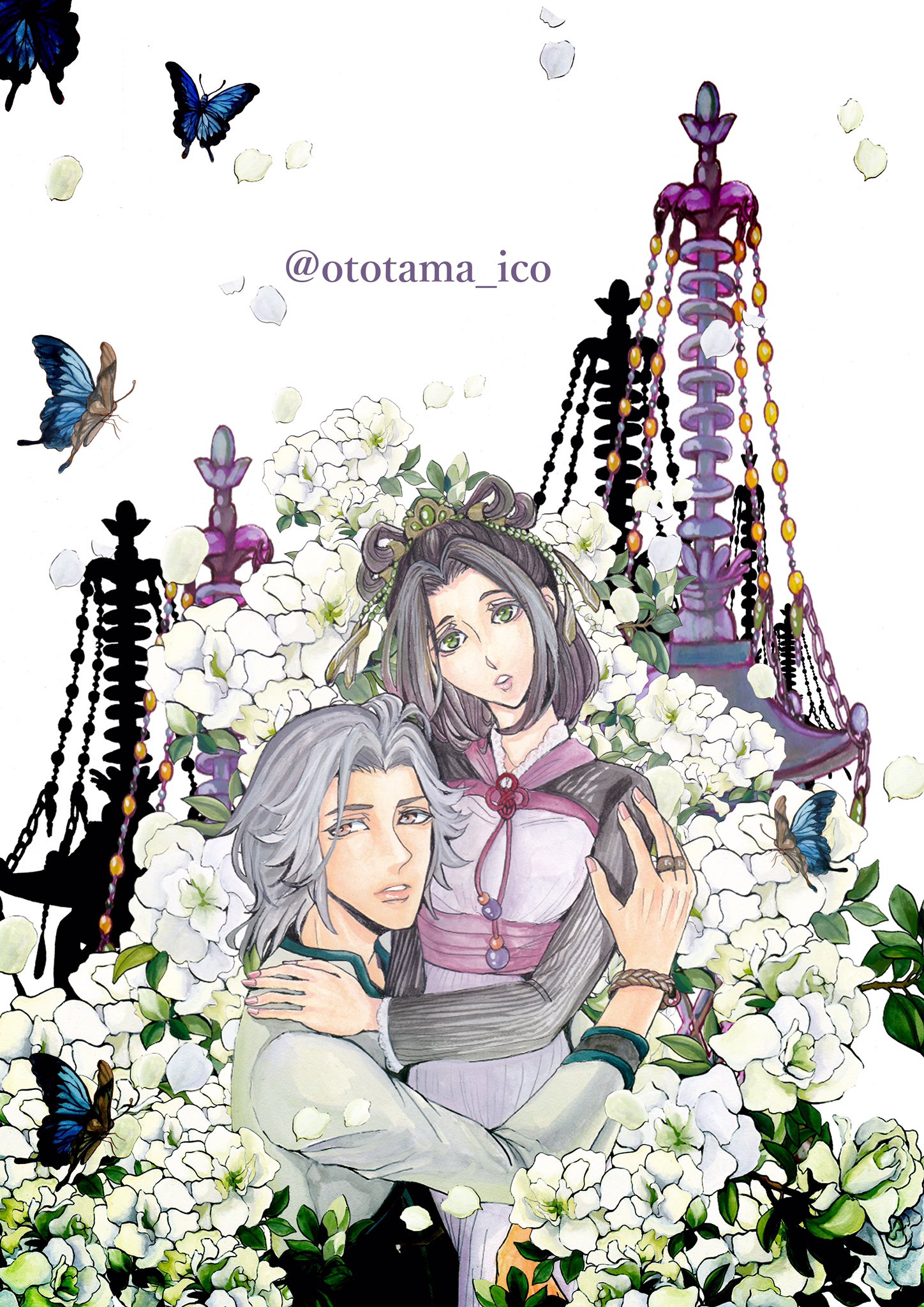 乙玉藺杞 15 五節の舞姫 これも乙女ゲームにしたくて描いたパッケージ風イラスト 夢見の力を持つ舞瑚が葫蘆 玖露 槿迦 聖河 端吾に出逢って成長して恋していく そんな物語 T Co Yeww5bpm4d Twitter