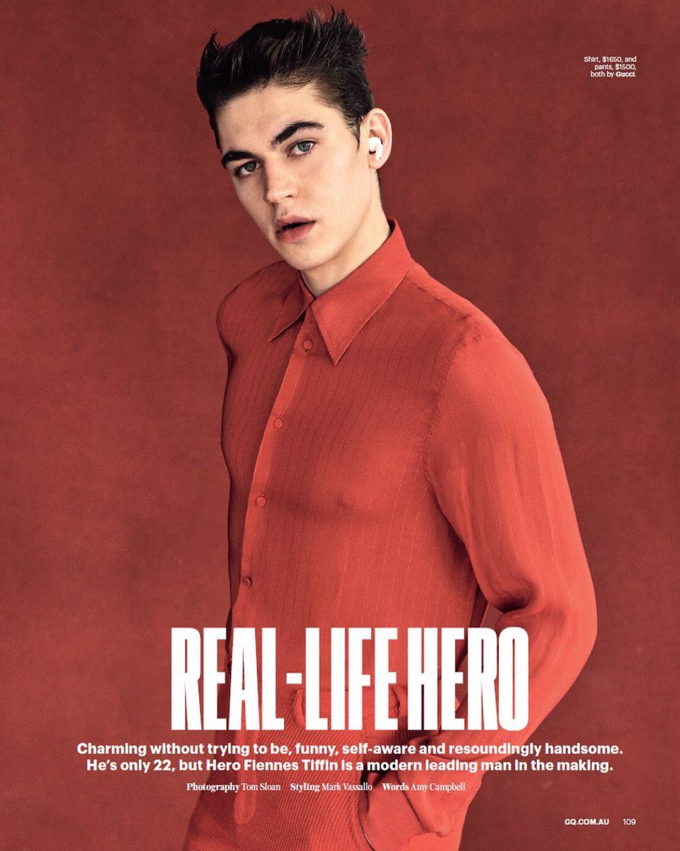 HeroFTBR's tweet photo. Hero Fiennes Tiffin para GQ Australia, vestindo respectivamente, Gucci e Louis Vuitton. https://t.co/OsZRlAagUR