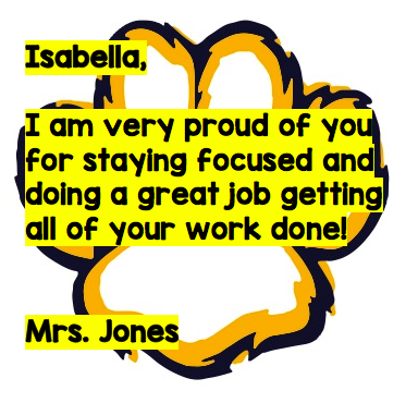 ClareMonte_FTPS's tweet photo. Cougar Call Outs from Mrs. Jones to her 5th grade rockstars! #CESVirtualCoolCats https://t.co/UoffaZiEah