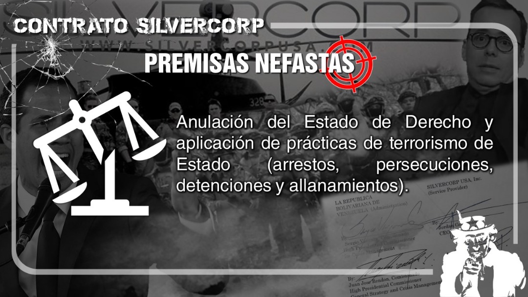 💰 #Silvercorp || A través de un estado de sitio de facto, la empresa mercenaria Silvercorp emplearía diversas prácticas terroristas contra toda la población venezolana identificada con el Proyecto Bolivariano.
#MáximaProtección #PrensaFANB #FANB #Venezuela