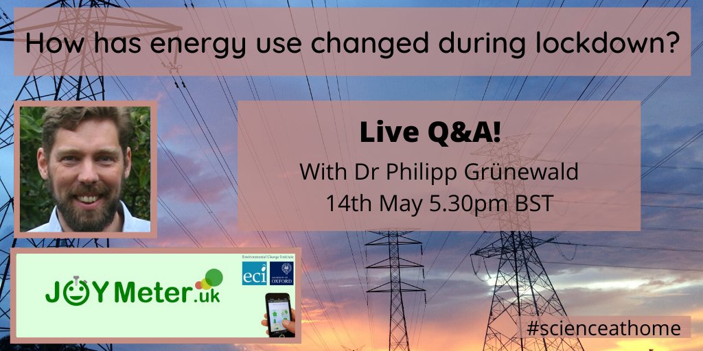 Join us for some more fascinating science chat LIVE tomorrow at 5.30pm BST! We'll be talking to <a href="/P_Grunewald/">Philipp Grünewald</a> about how #energy use has changed during #lockdown. Are we showering more? Doing less housework?? 🤔 Let's find out! <a href="/EnergyUseUK/">Energy Use UK</a> 
#scienceathome
youtu.be/8zWUfYR9wmc