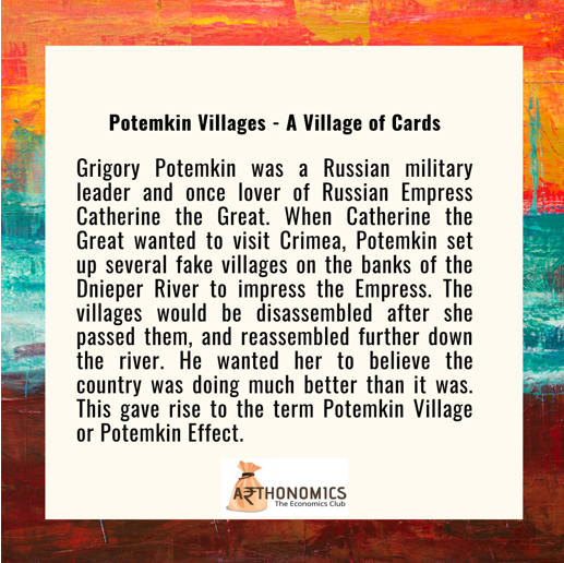 domsarthonomics's tweet photo. .@actuallyPR explains the Potemkin Village!
Read on.

Insta: https://t.co/GG9kOuBtqy

#potemkinvillage #potemkineffect #potemkin #economics #iitm #doms https://t.co/Zg7GNVbrPb