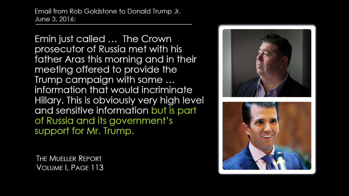 Then there was the infamous June 2016 Trump Tower meeting that was only "PART of Russia and its government's support for Mr. Trump."