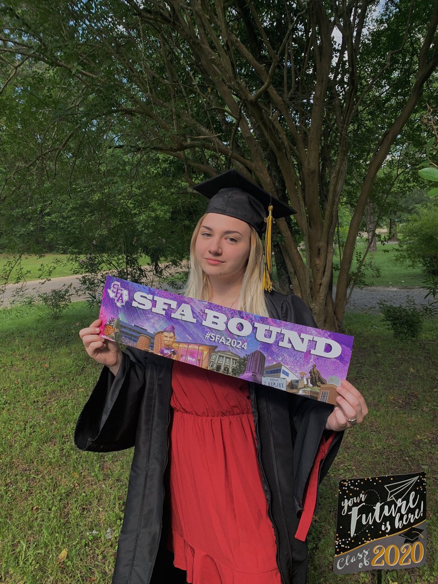 NacHS2020's tweet photo. Congratulations to Savannah Short! She will be attending 💜SFASU🤍 and will be majoring in nursing! https://t.co/mJNXPoujDC