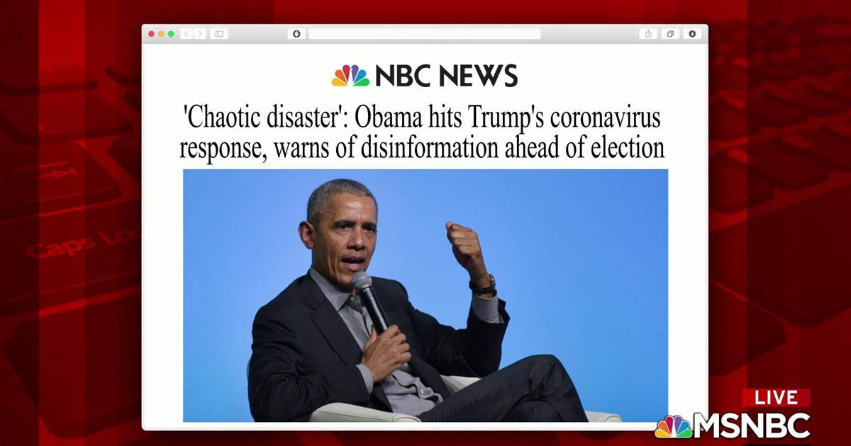TopBuzz's tweet photo. After largely staying out of the fray since leaving the White House, fmr. President Obama pointedly criticized the Trump admin. on a range of issues while also sounding the alarm about the spread of misinformation ahead of the presidential election. https://t.co/ik4oKQxagG https://t.co/Bhch8H9gc0