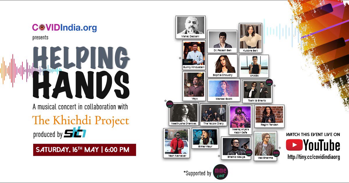 CovidindiaO's tweet photo. #COVIDindia #helpinghands #khichdiproject #weekendconcert #indianartists #musicindia https://t.co/toi8Btb2rr