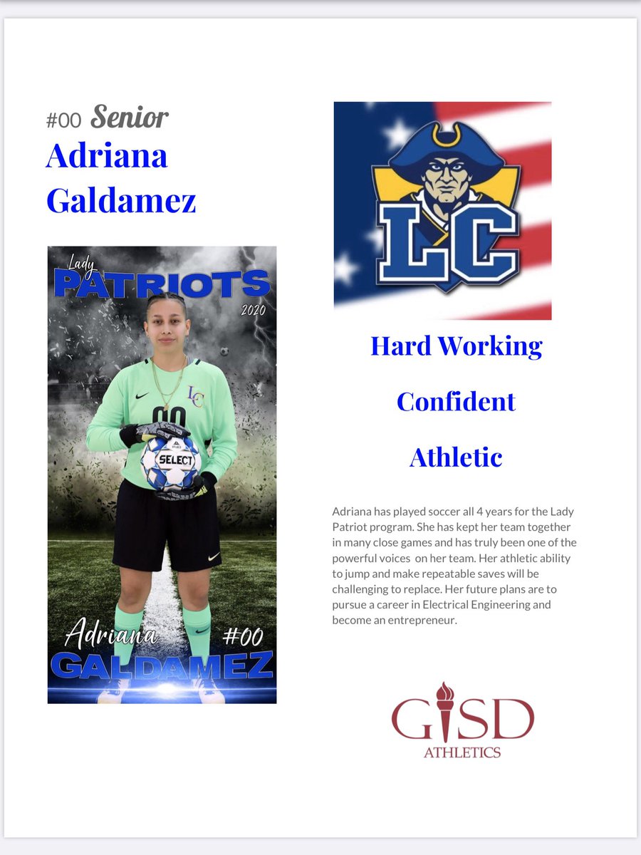 LCHSoccer's tweet photo. SENIOR SHOUTOUT to this defender of the goal! #WeAreLC #OurSeniors #HerGoalIsToStopYours 😍💕💙💛⚽️ https://t.co/XKAoRVedbJ
