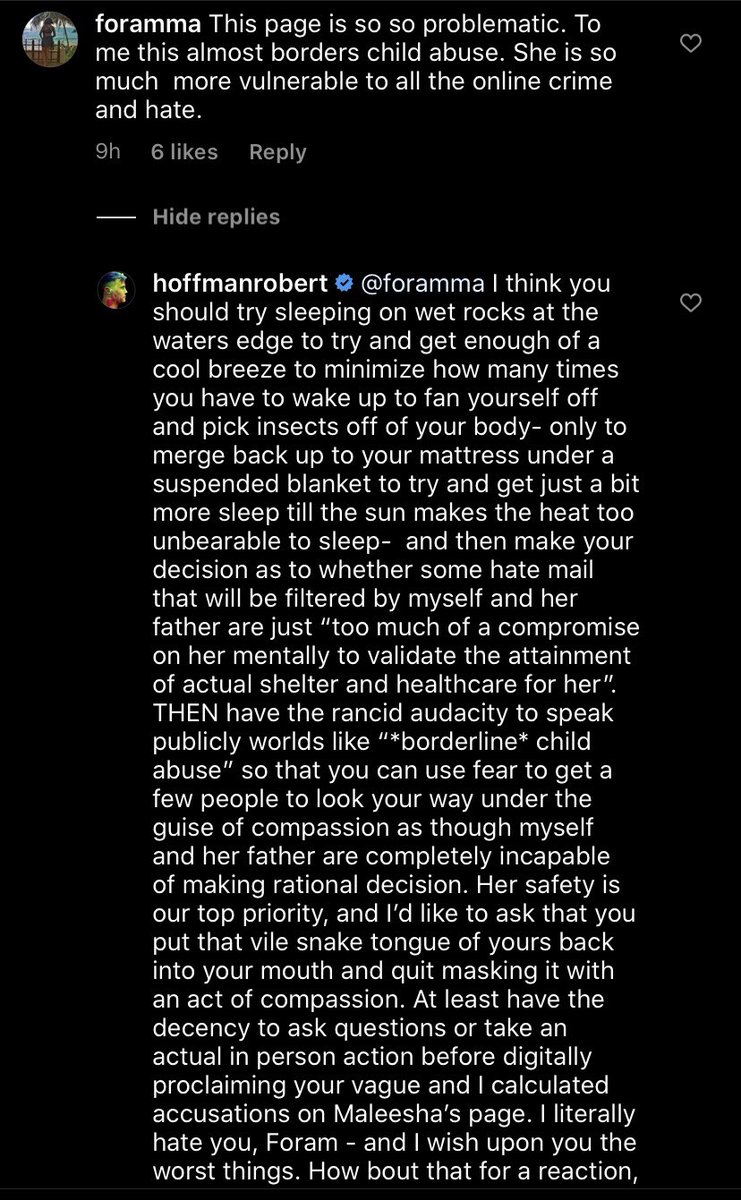 Her account doesn’t show up on Instagram search, but is accessible from his page, where he jokingly refers to her as his daughter  Robert also does not like criticism.