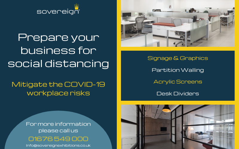 Does your office allow for social distancing? Desk dividers, acrylic screens, partition walling, break out pods, meeting room and showroom refits can help mitigate the risks of COVID-19 in the workplace. Contact us today on 01676 549 000  for a free quote. #socialdistancing