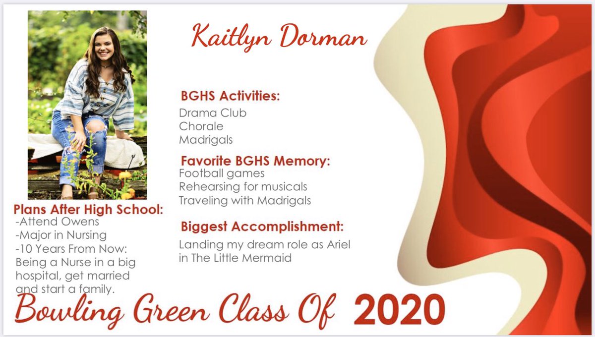 DanBlackBGCS's tweet photo. Senior Spotlight: Kaitlyn Dorman   @JeffDeverBgcs @BGSchools @francis_scruci @BGHS_AD https://t.co/jZVhhsVYkw