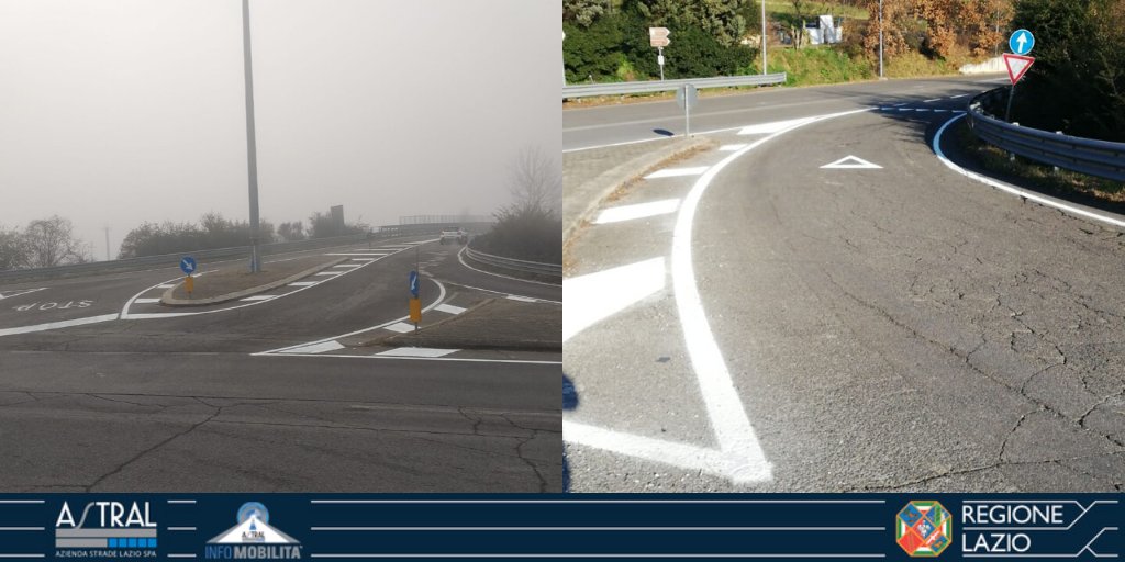 astralmobilita's tweet photo. ⛔🚧🚘#Raccordo #SR657 #Sabina - #Casello #A1 #Soratte
fino al 13 giugno #lavori di pavimentazione e nuova segnaletica a cura di #Astral dal km 0+000 (bivio di #Stimigliano) al km 1+720
@quotidianolazio @MepRadio @RadiomondoRieti @corrieredirieti @Rietilife
#viabiliLAZ https://t.co/EGERfVfzgp