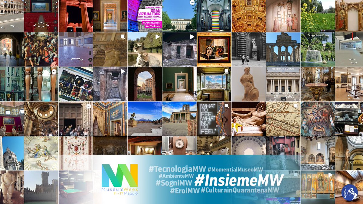 MiC_Italia's tweet photo. Invadere tutti #InsiemeMW il web con la straordinaria bellezza del patrimonio culturale italiano, persino da casa: #ArTyouReady? Qui alcuni scatti condivisi nel secondo flash mob digitale del #MiBACT per il #GranVirtualTour | #MuseumWeek #Togetherness #TogetherMW #iorestoacasa https://t.co/A16sMWFl05