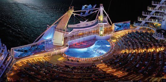 8. Symphony of the Seas - The world's largest cruise shipRoyal Caribbean keeps upping its game. This year, their modern man-o-war is 5 times the size of the Titanic, weighs over 230,000 gross tonnes and can carry over 6,000 passengers plus 2,000 crew.