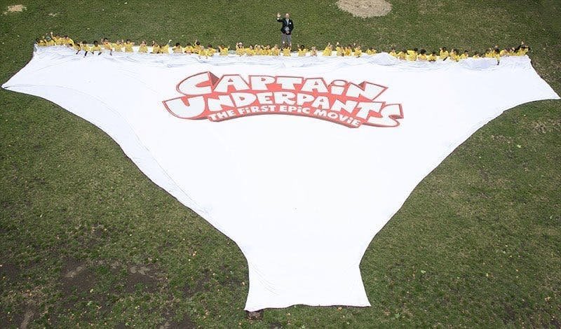 13. Captain Underpants Giant Pants - The biggest pants in the worldYou could argue that this is technically underwear, but with a total volume of 6,330 cubic metres, I'm pretty sure they can make decent pants too. That's the size of 4 huge whales after all.