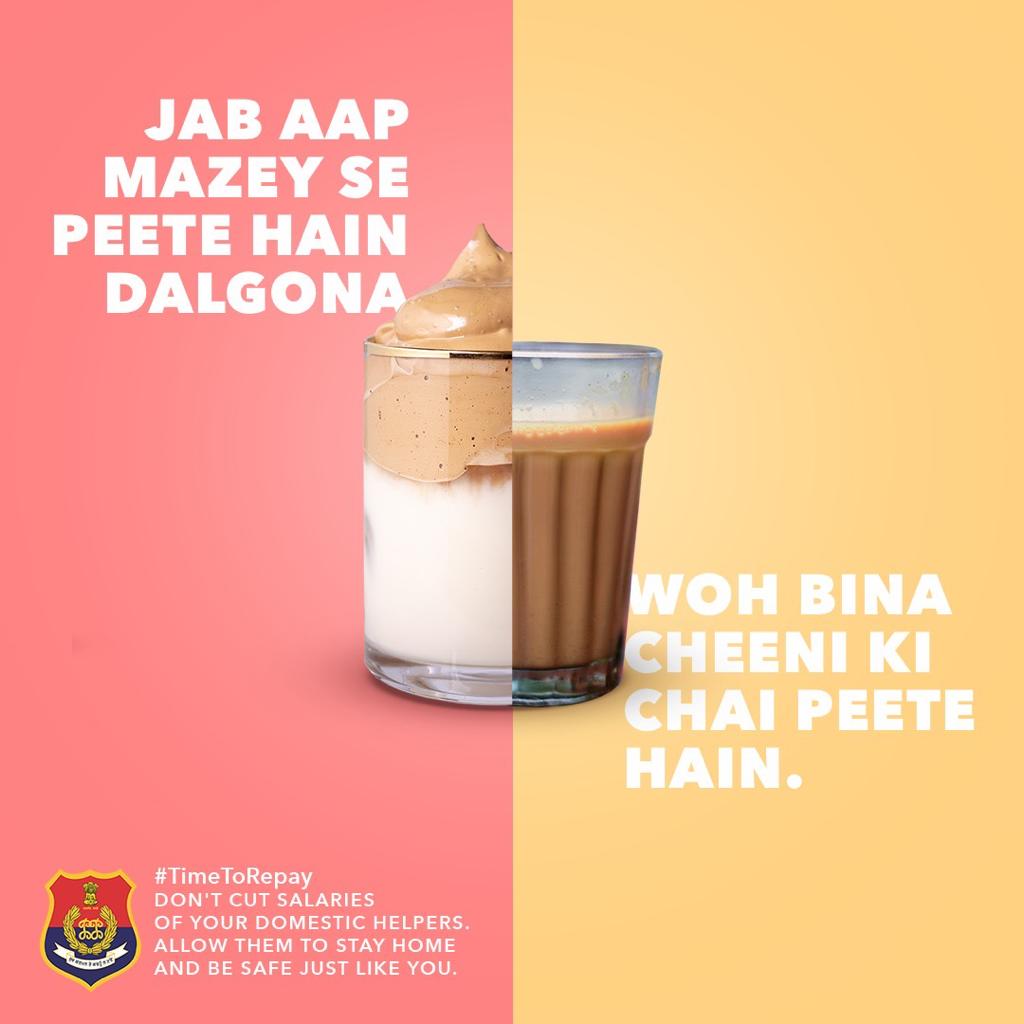 PunjabPoliceInd's tweet photo. Life is not equal. Which is why those of us who are fortunate need to carry along those not as fortunate. Pay salaries of your domestic staff. Give them an equal chance.

#TimeToRepay #BeCompassionate #BeConsiderate #BeCaring https://t.co/PVSWXljOq6