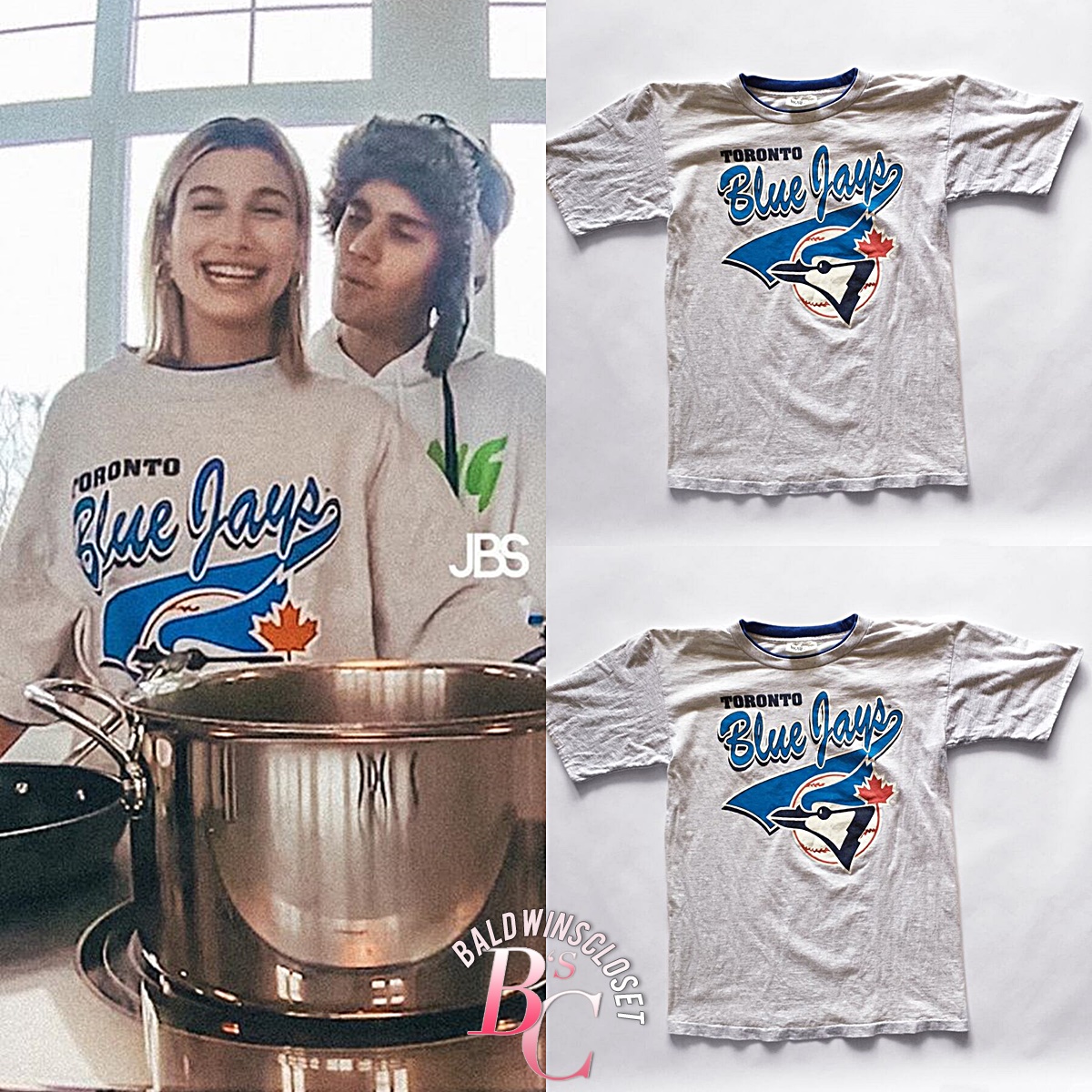 Hailey Bieber's Closet on X: May 6, 2020 - #HaileyBieber and #JustinBieber  on a new episode of #TheBiebersOnWatch. Hails looked super adorable in a  Vintage 1992 Blue Jays tee shirt, sadly not