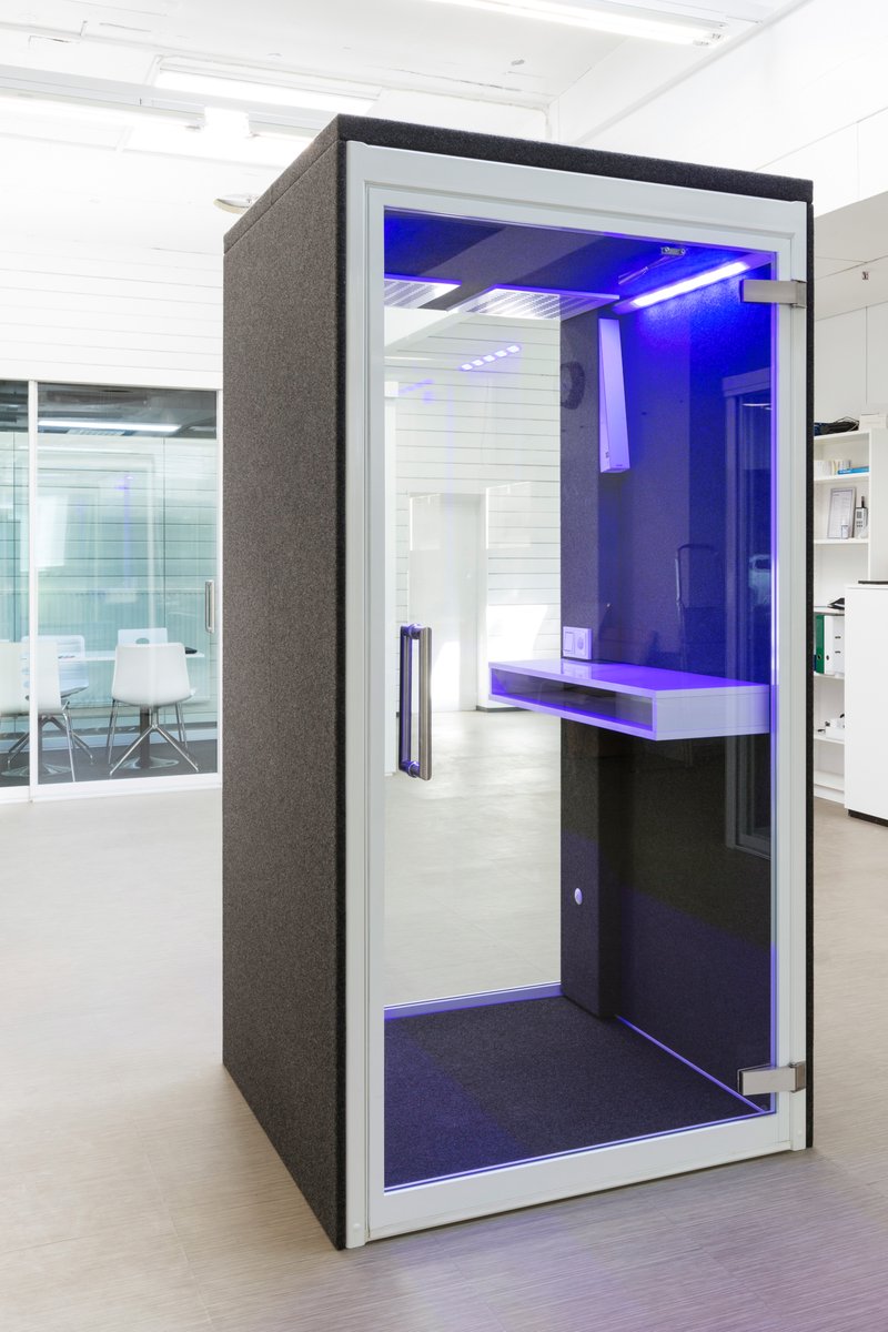 wearebisley's tweet photo. How we work is changing and offices need to evolve to support this. We're pleased to bring @vetrospace to the UK. By integrating critical health technology, Vetrospace manufacture the healthiest and safest booths worldwide for workplace meetings. https://t.co/oXE4OAUKCV https://t.co/LpRPHdYrbZ