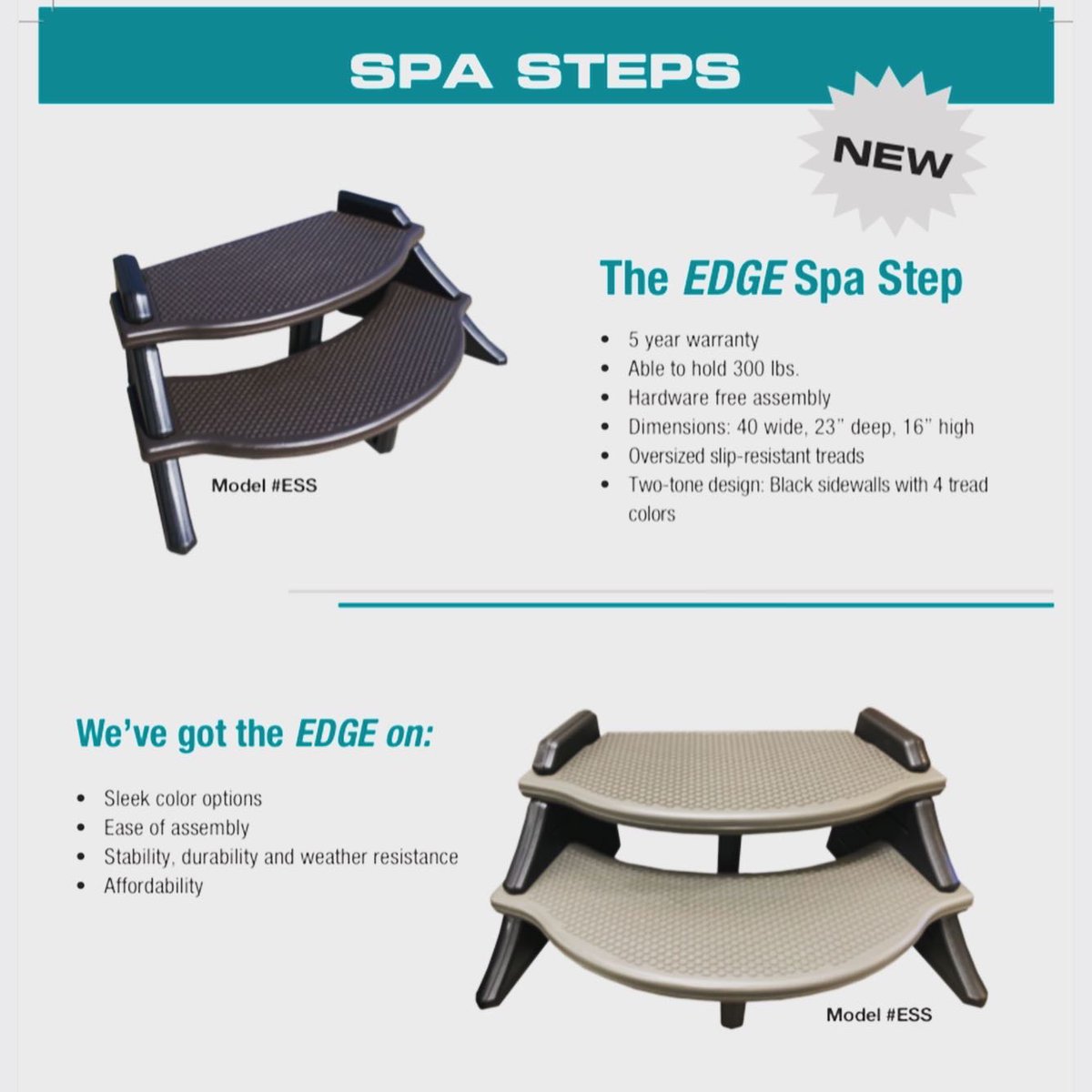 reeder_vermaat's tweet image. Confer has all your step needs. Many different Above ground, Inground and Spa options to choose from. Go to conferplastics.com to learn more. 
@conferplastics @reeder_vermaat
 #conferplastics #reedervermaat #poolsteps #spasteps #cultureofinnovation #swimmingpools