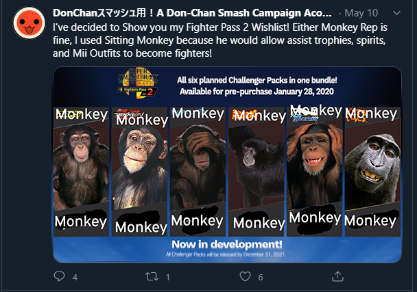MonkeyForSmash's tweet photo. our good friend @DonChanForSmash also wants monkey! https://t.co/EUExs5fbRI