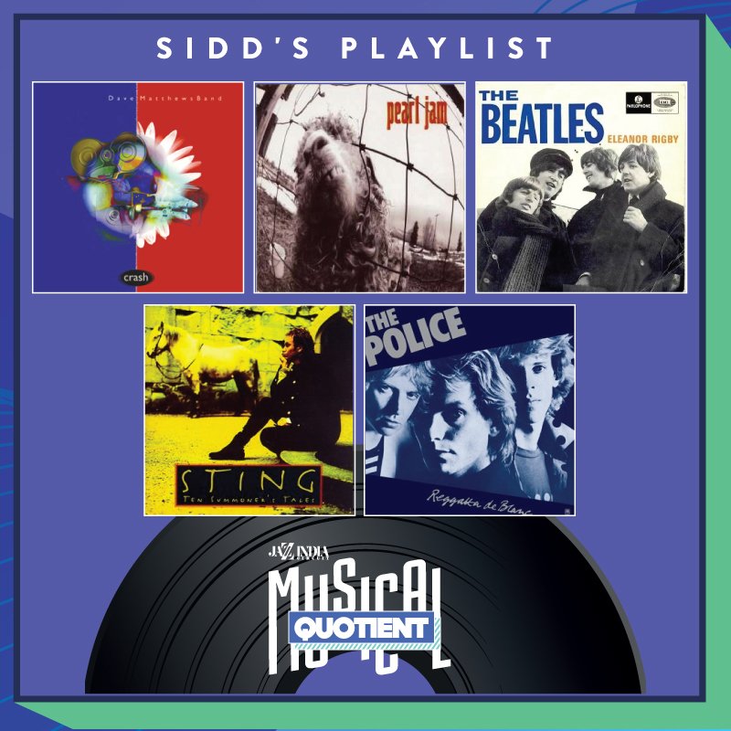 JazzIndCircuit's tweet photo. Sidd Coutto's playlist features classics that are perfect to unwind to:
1. #41 (Crash) by Dave Matthews
2. Eleanor Rigby (Revolver) by The Beatles
3. Daughter (Vs.) by Pearl Jam
4. Seven Days (Ten Summoner's Tales) by Sting
5. Walking on the Moon (Reggatta de Blanc) by The Police https://t.co/SnnHHGRMja