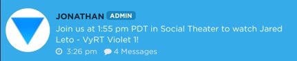 Let’s celebrate the 6th year anniversary of the JaredLeto Live Vyrt Violet today on <a href="/VyRT/">VyRT</a> !!! Join everyone at 1:55 pm PDT to watch and chat! Make sure you have this video in your vault 😉
