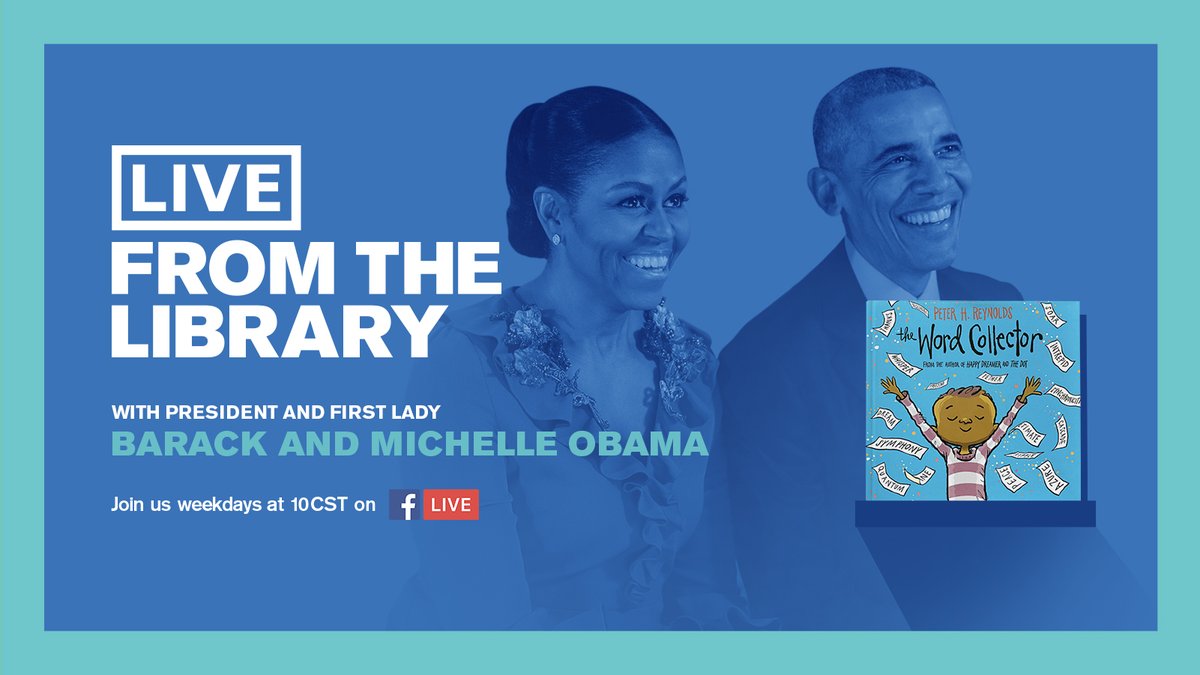 Chicago Public Library (@chipublib) on Twitter photo Join us Thursday for an incredibly exciting #LiveFromTheLibrary featuring <a href="/BarackObama/">Barack Obama</a> & <a href="/MichelleObama/">Michelle Obama</a>! We are so honored to have Chicago’s own former President and First Lady help us connect children worldwide through story time. Tune in at 10AM CST at facebook.com/chipublib/live. Join us Thursday for an incredibly exciting #LiveFromTheLibrary featuring <a href="/BarackObama/">Barack Obama</a> & <a href="/MichelleObama/">Michelle Obama</a>! We are so honored to have Chicago’s own former President and First Lady help us connect children worldwide through story time. Tune in at 10AM CST at facebook.com/chipublib/live.