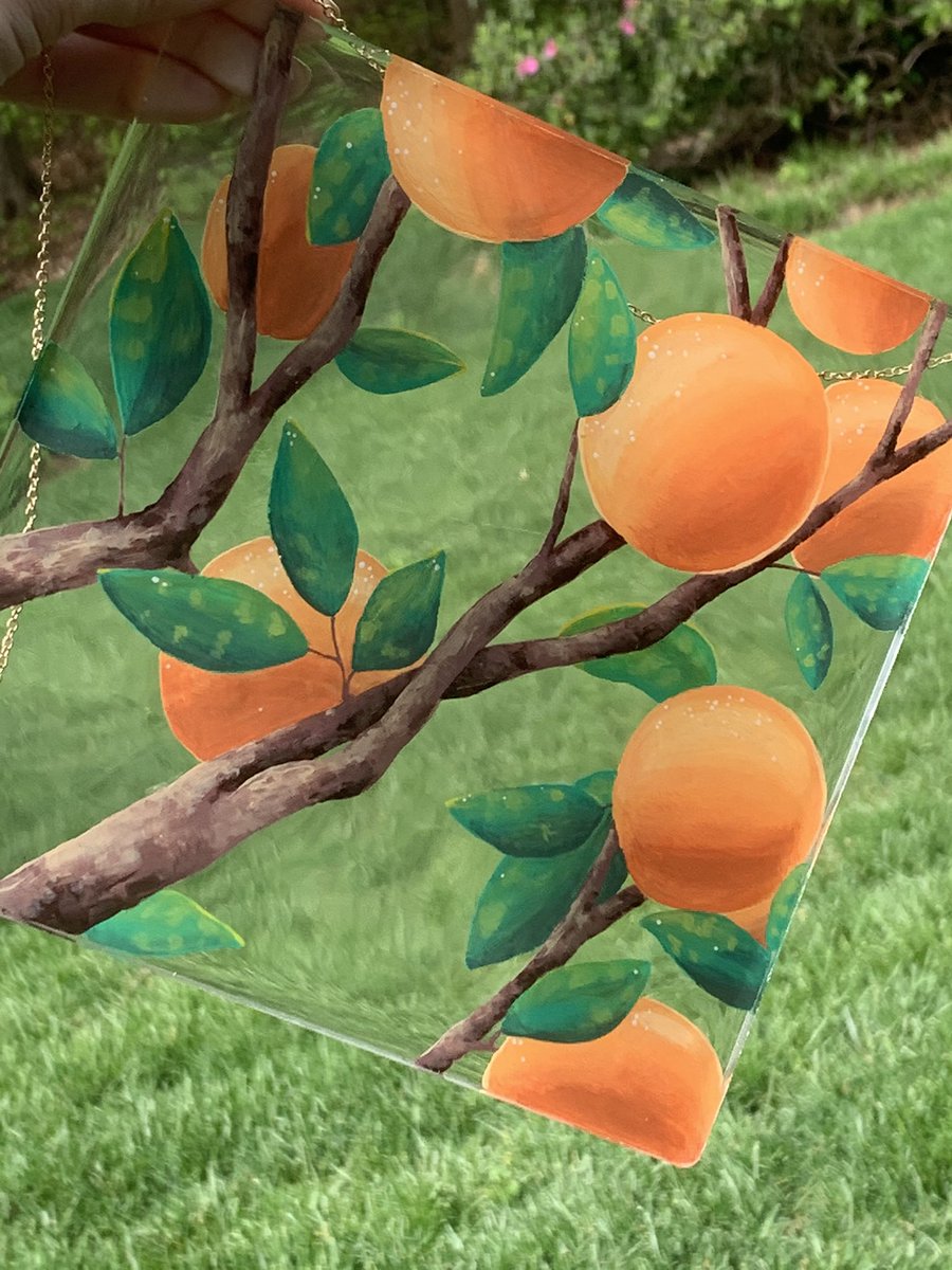 pythoncore's tweet photo. This orange tree wall hanging has already been purchased 💕 but still wanted to show it because my hard work rly paid off on this one 😍 https://t.co/RgBqM15Wjm