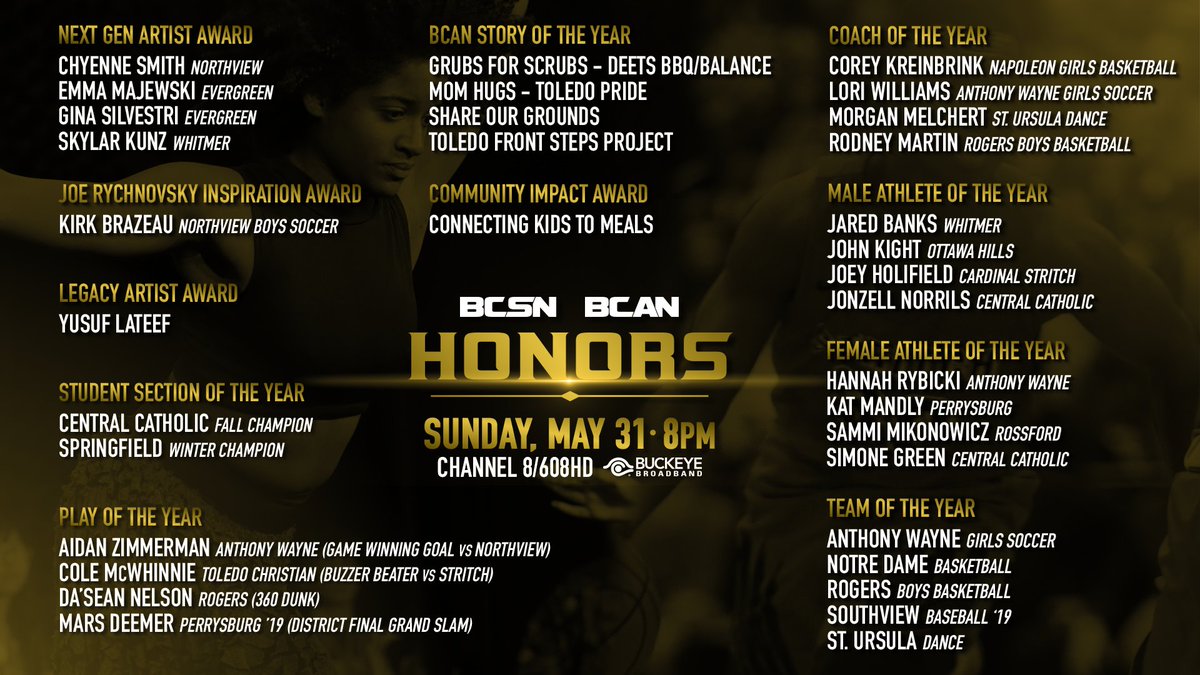 BCSNsports's tweet photo. Here are your nominees for #Honors20! 

Who will win? Find out Sunday, May 31st at 8pm! ⬇️ https://t.co/dn8Zvg8UDK